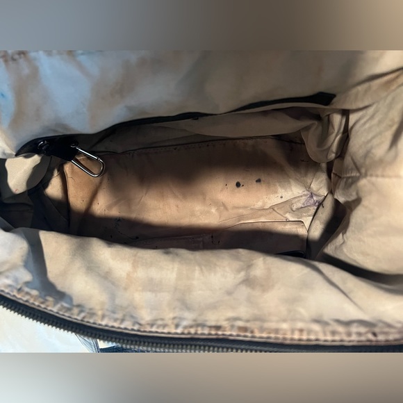 Cole Haan Black Leather Duffle Purse with Croc Embossed Details - Picture 14 of 15